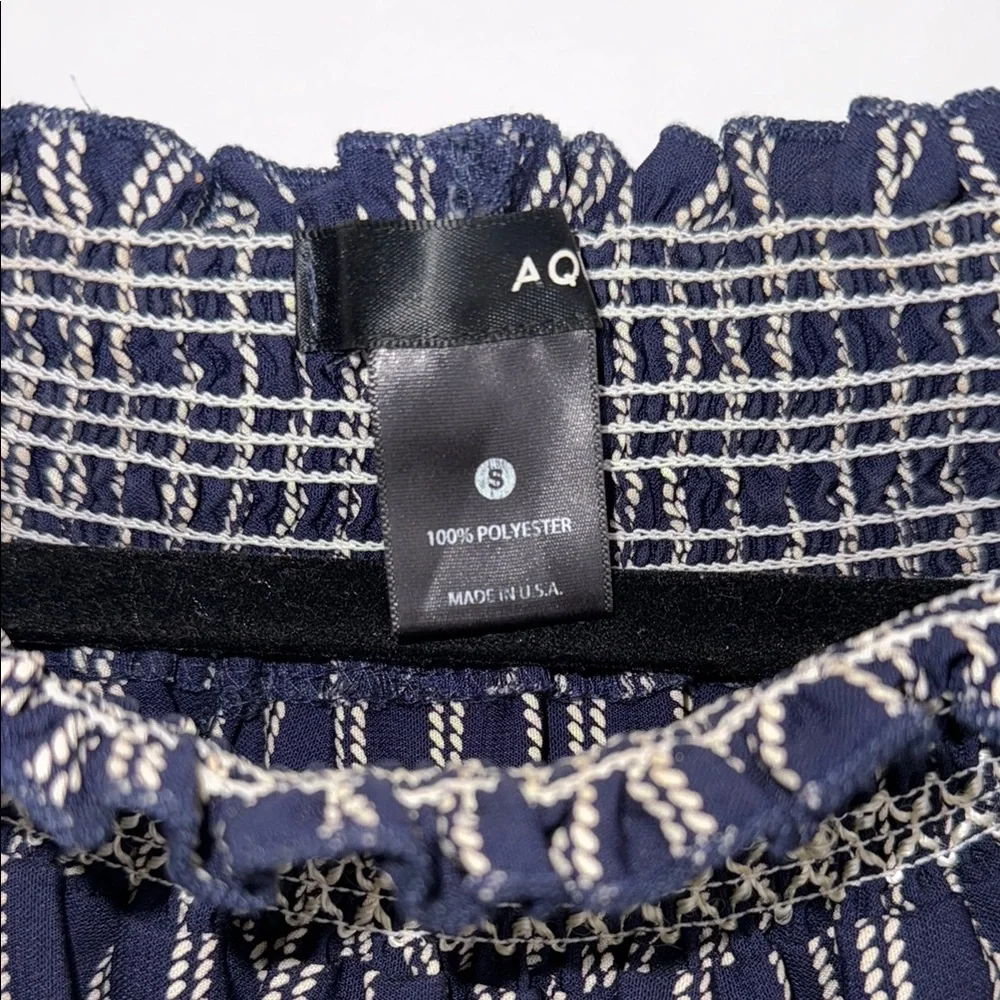 Aqua Navy Striped Women's off the shoulder top - size small - Picture 2 of 4